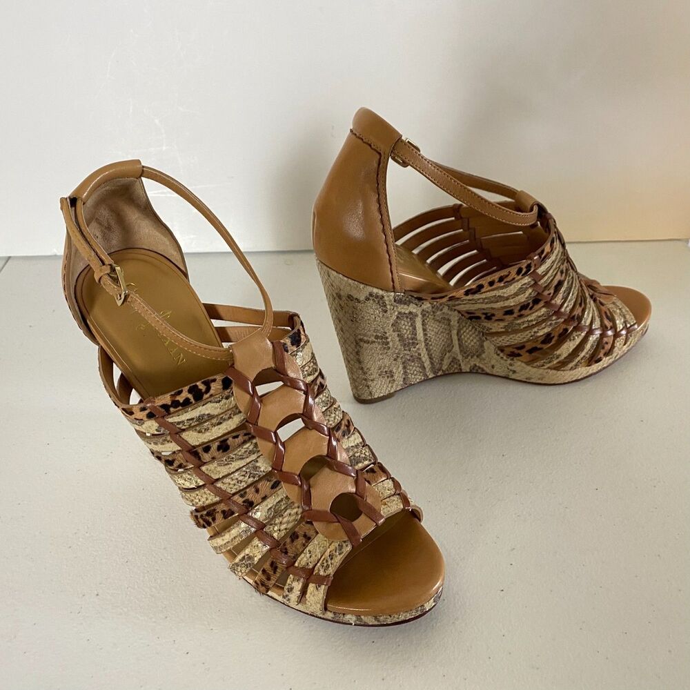 Cole Haan Air Minka Wedge Sandals size 10B Brown